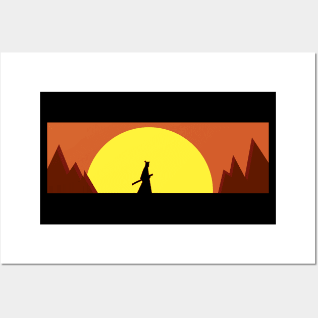 Samurai Jack Wanders the Land Wall Art by Phil Tessier